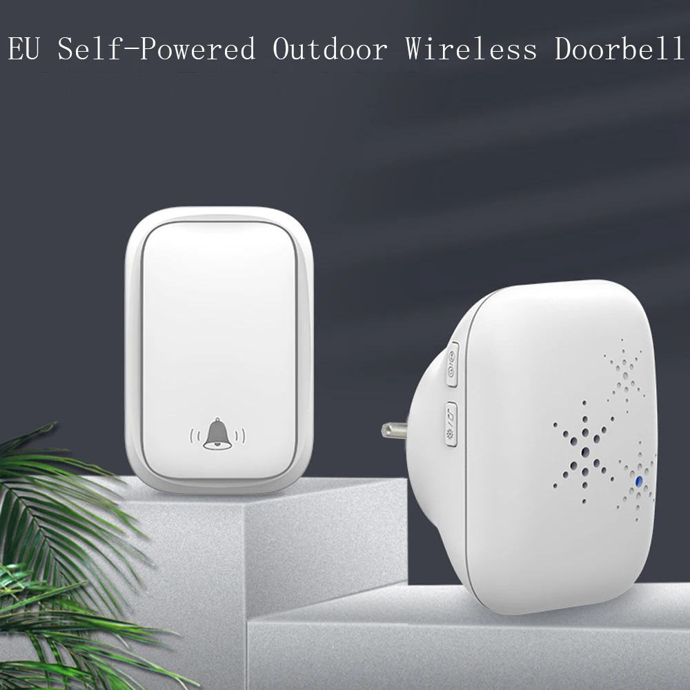 Self-Powered Outdoor Wireless Doorbell EU IP44 Waterproof Door Chimes 150M Long Distance 38 Songs Wireless 433.92MHz Door Bell