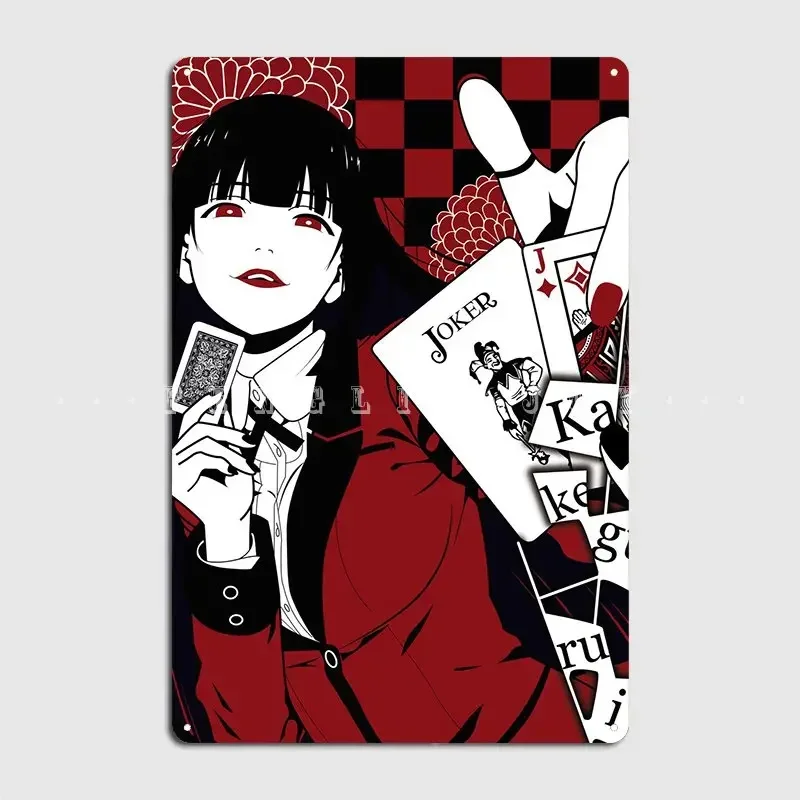 Kakegurui Yumeko Metallschild Cave Pub Lustiges Poster Kino Küche Blechschild Poster