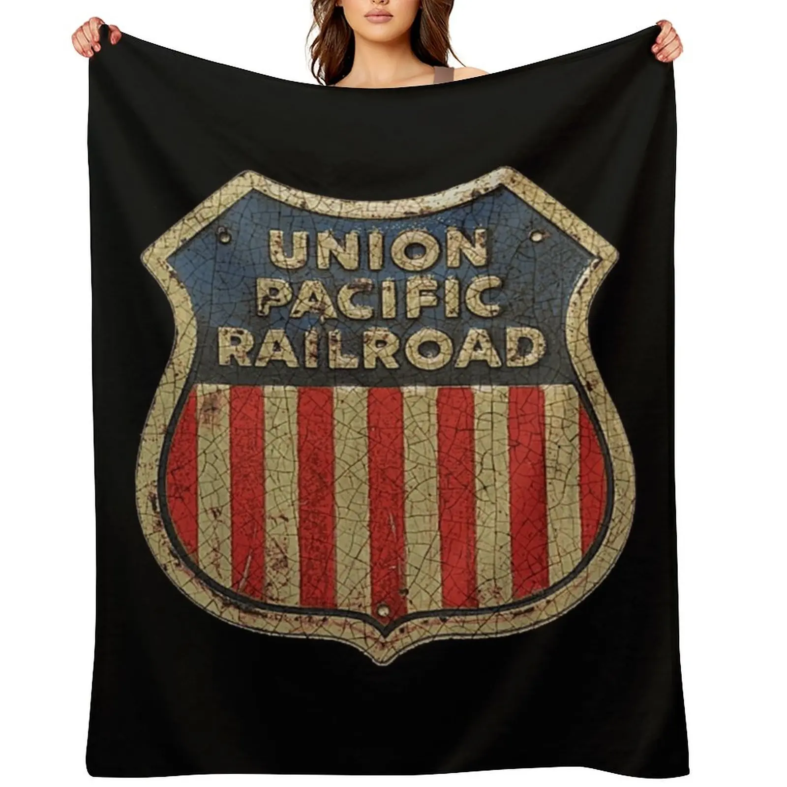 

Union Pacific Railroad Throw Blanket christmas gifts funny gift Polar Shaggy Blankets