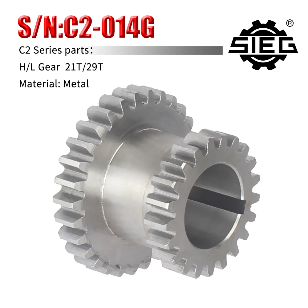 

2pcs High&low Metal Transmission Gear SIEG X2&Grizzly G8689&C2&C3&JET BD-6&BD-7 T29xT21&T20xT12 Spindle Duplicate Double Gear