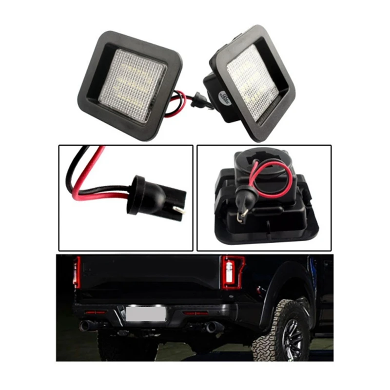 Car LED Rear License Number Plate Light Lamps For Ford F-150 2015-2018 F-150 Raptor Car Parts