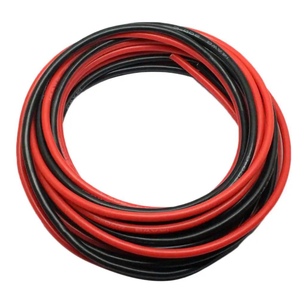 Two s 14 AWG 50 Feet Silicone Flexible Stranded Copper Cables