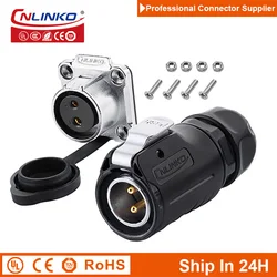 Cnlinko LP20 Industrial Aviation 2Pin M20 Power Connector Plug Socket Joint Wire Adapter for Automation Engineering Equipment