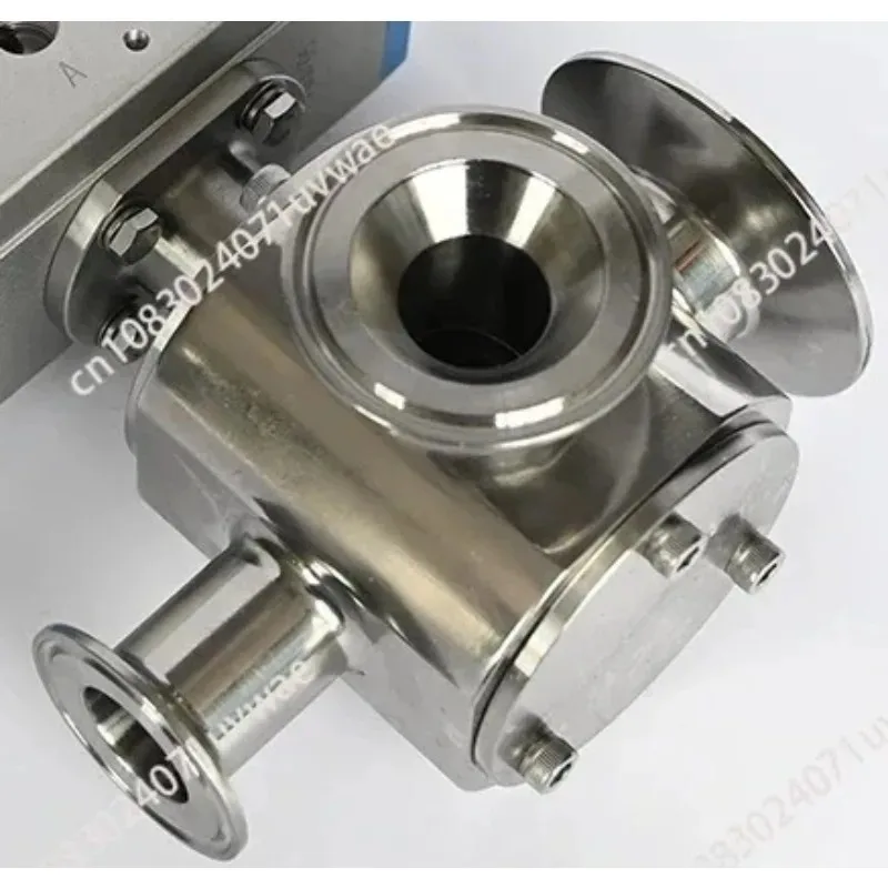 304 paste filling machine rotary valve, pneumatic three-way rotary valve, pneumatic actuator rotary accessories