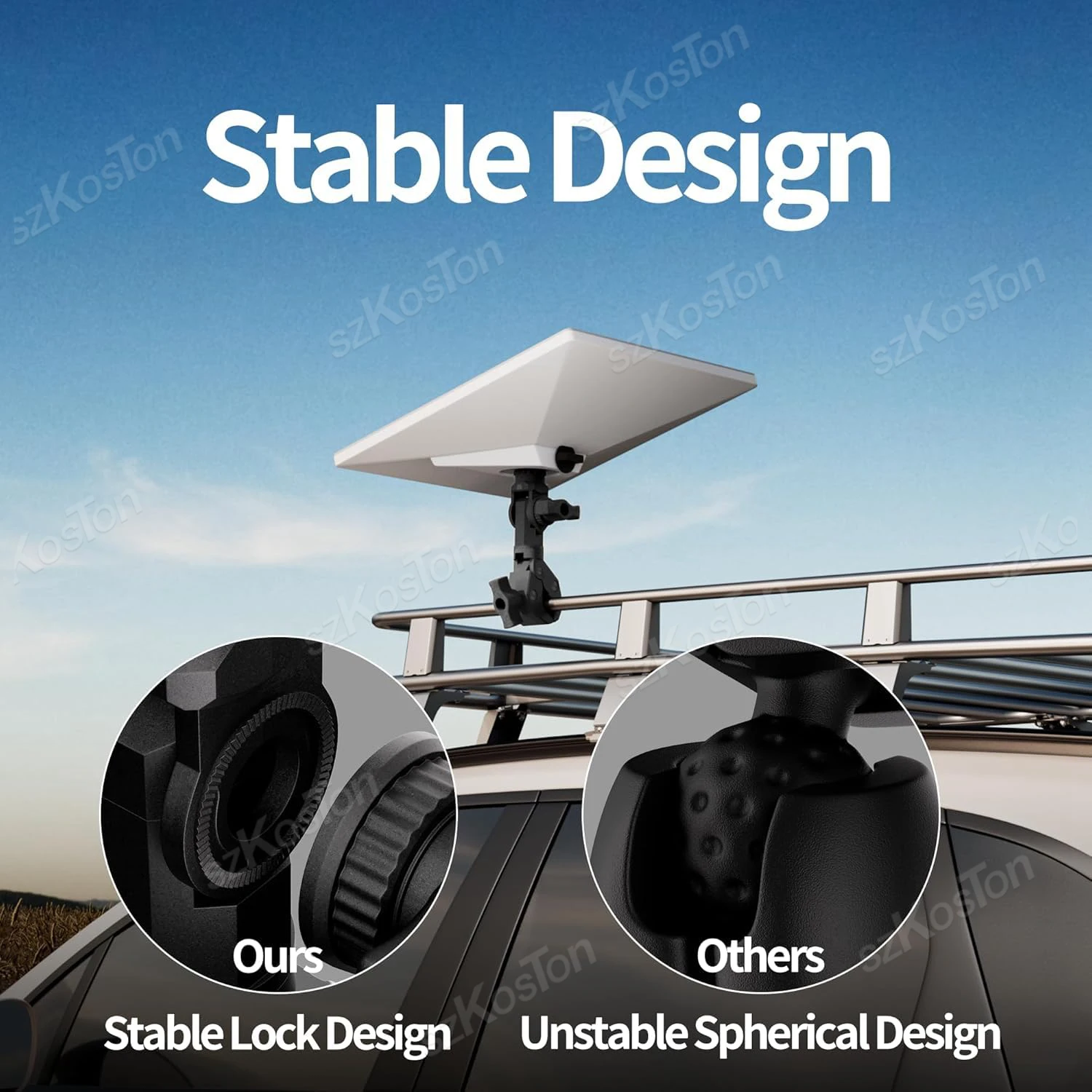 【NOWOŚĆ 2025】Uchwyt mocujący do Starlink Mini (SPX-04176000-501) do montażu na drążku, aluminiowy stojak do samochodu, kampera, jachtu, przyczepy kempingowej — zdjęcie produktu 4