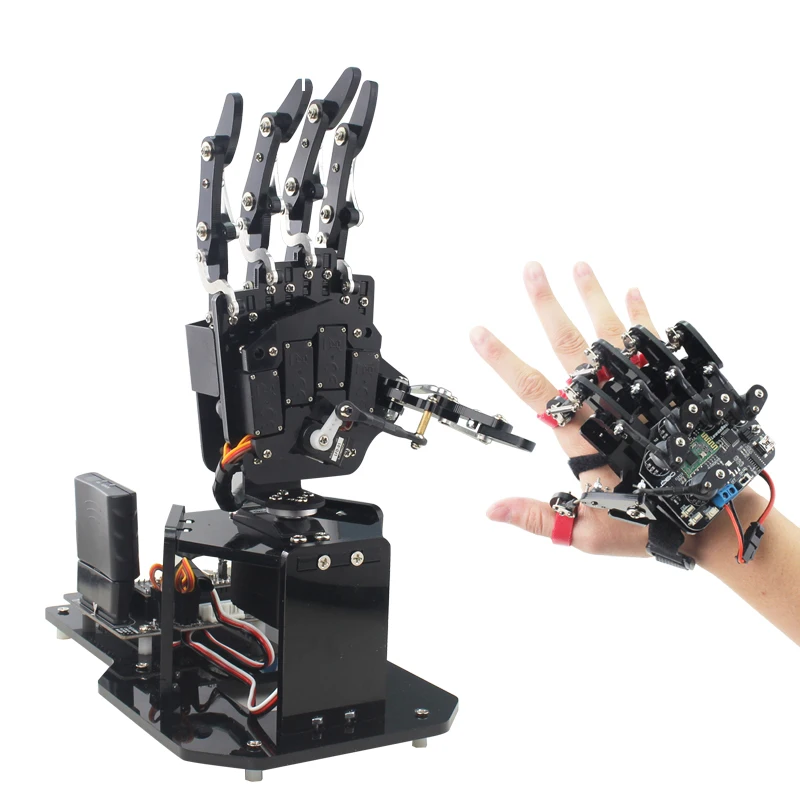 Open Source Bionic Robot Hand Five Fingers Robot Right Hand with STM32 Version + Wearable Mechanical Glov-e