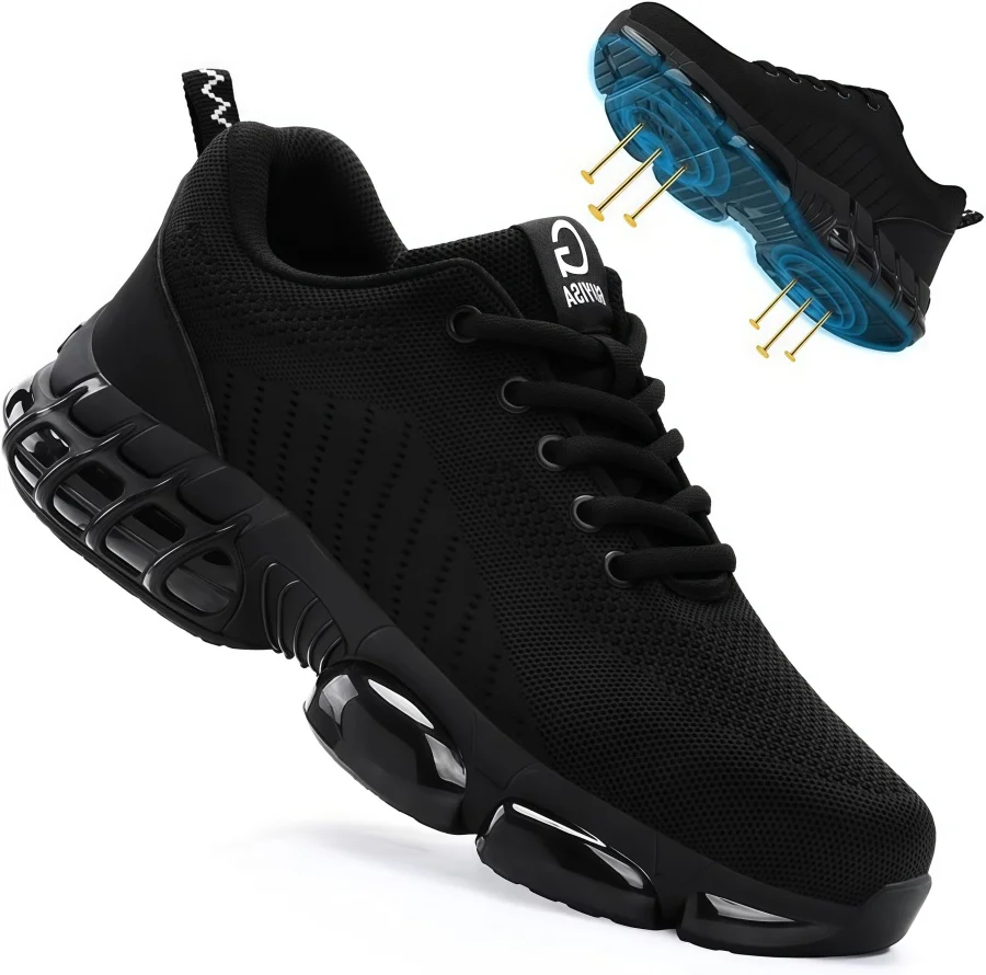 Lightweight Men's Safety Shoes Sturdy Men's Work Shoes Anti Smash Anti Impact Indestructible Industrial Outdoor Men's Shoes