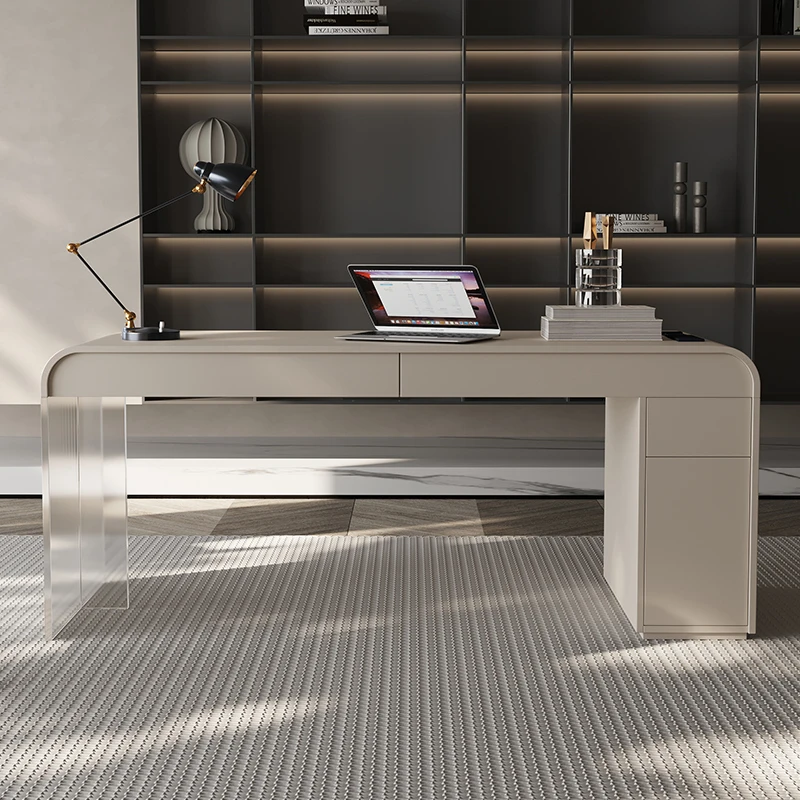 Italian minimalist home study office luxury modern minimalist acrylic computer desk