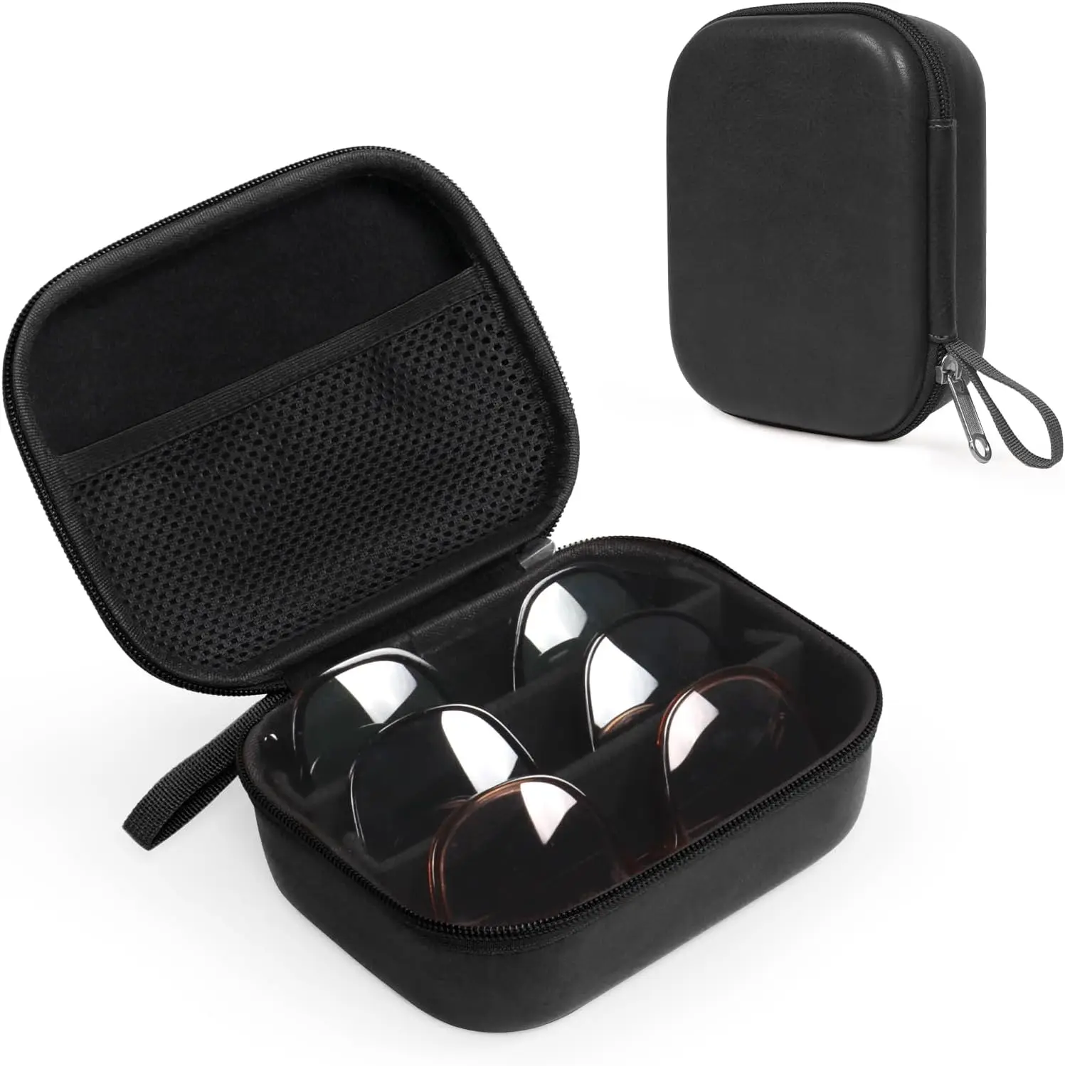 

Органайзер для солнцезащитных очков, футляр из искусственной кожи с регулируемыми отделениями для нескольких очков, жесткий футляр для очков