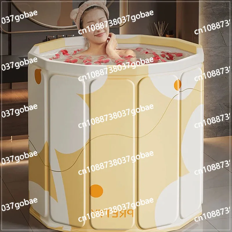 Foldable Bath Tub Portable Bathtub for Children and Adults Full Body Thickened Bath Bucket Long Term Temperature Locked Bathtub