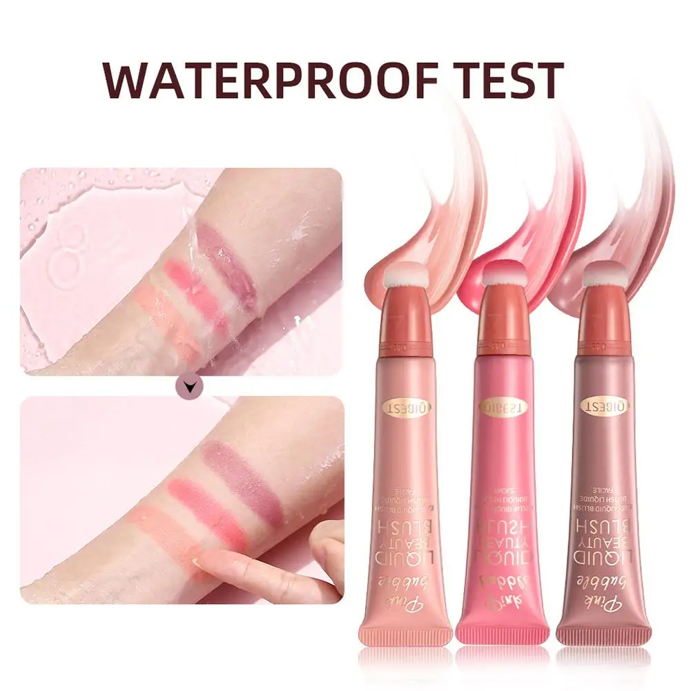 Gesicht flüssig erröten Lidschatten Wangen Make-up mit Kissen glatt Maquiagem wasserdicht leichte Applikator weiche Creme erröten i1e2