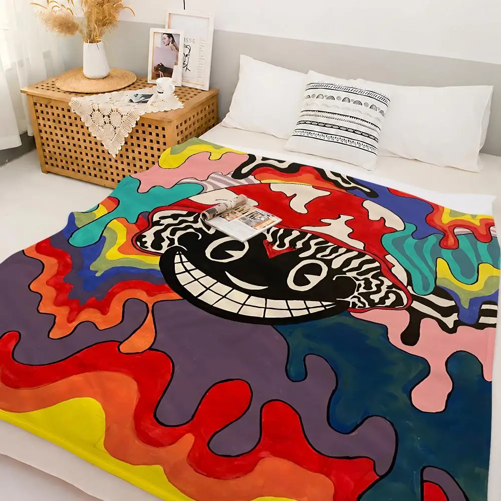 Trending Rapper Lil Darkie Throw Custom Printed Flannel Fleece Blanket for Sofa Bed Office Travel & Camping