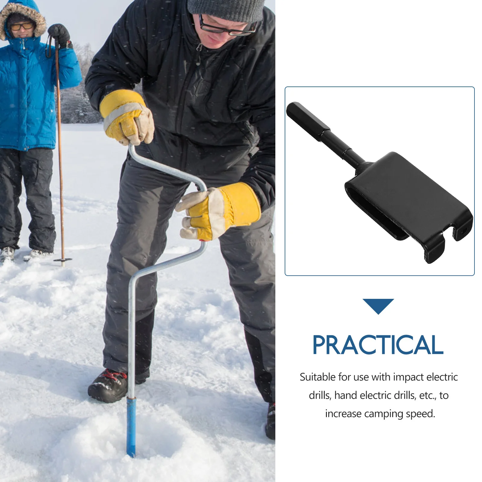 

Anchor Driver 13Mm For Ice Anchors Less Than 1Cm Spiral Screw Ground Anchor Tool Ice Fishing Gear Drill Adapter Electric