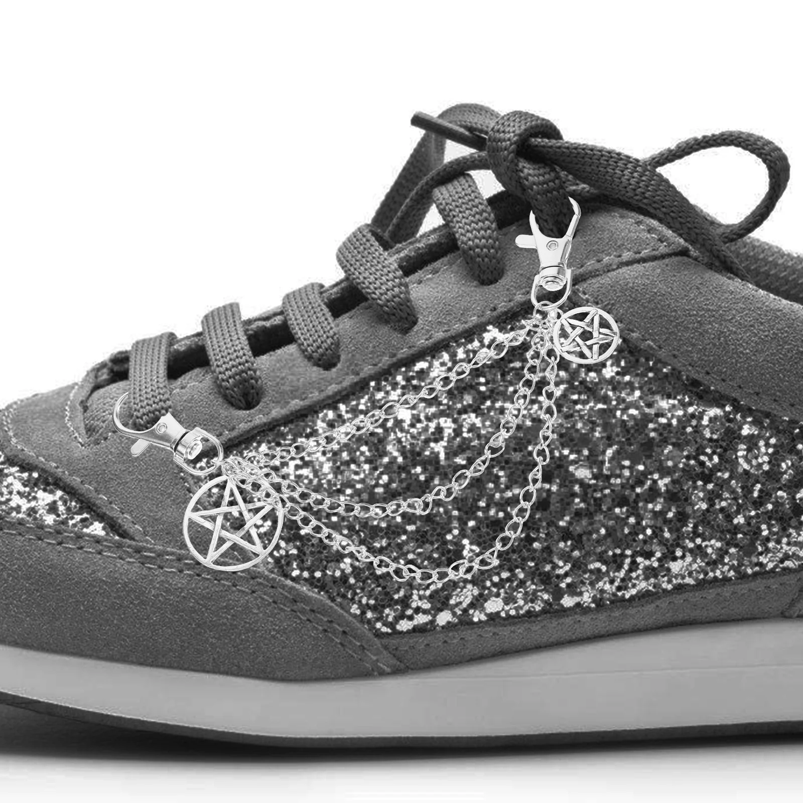 

Metal Shoe Chain Five pointed Star Design Sneakers Casual Shoes Alloy Durable Rust resistant Charm Shoelace Buckle Boot Chains