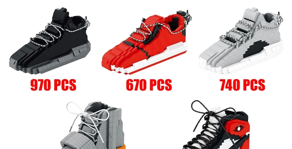 Neue DIY Sport Basketball Schuhe Bausteine Anime Turnschuhe Jungen Mädchen Spielzeug Auktion Modell Montage Block Ziegel Kinder Spielzeug Geschenke – Detail 1