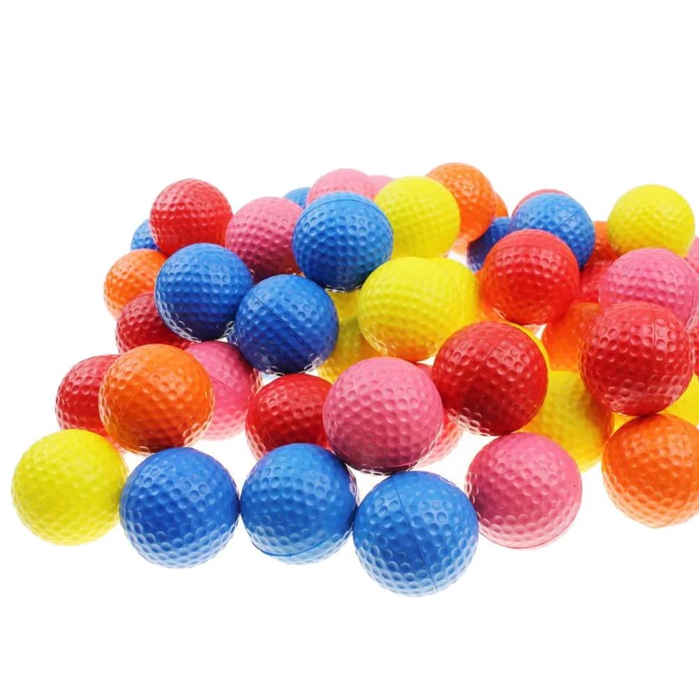 Pelotas de entrenamiento de Golf, pelotas con hoyuelos elásticas de PU, colores surtidos, accesorios de práctica para interiores y exteriores, duraderas y portátiles, 11 Uds.