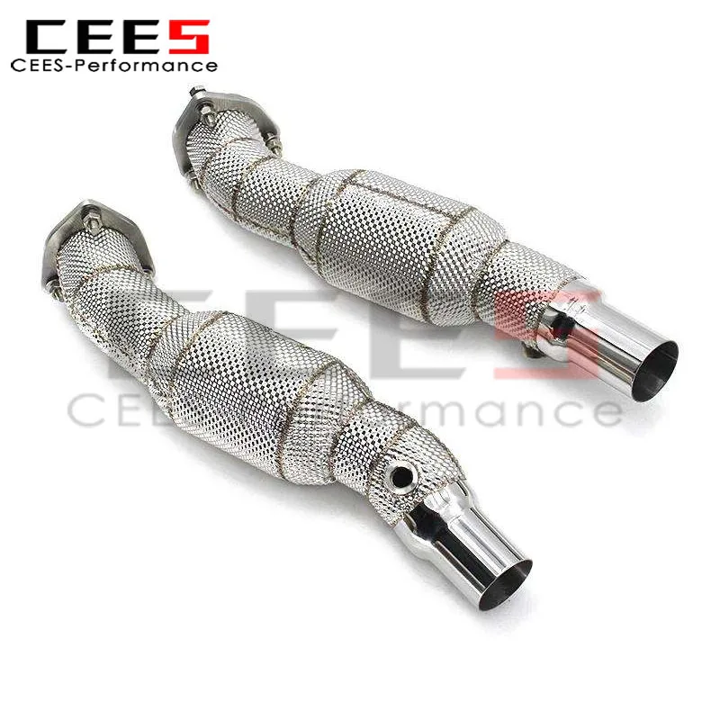 CEES النازل العادم لفيراري F430 4.3 2010-2015 الفولاذ المقاوم للصدأ الحرارة درع النازل نظام ترقية العادم