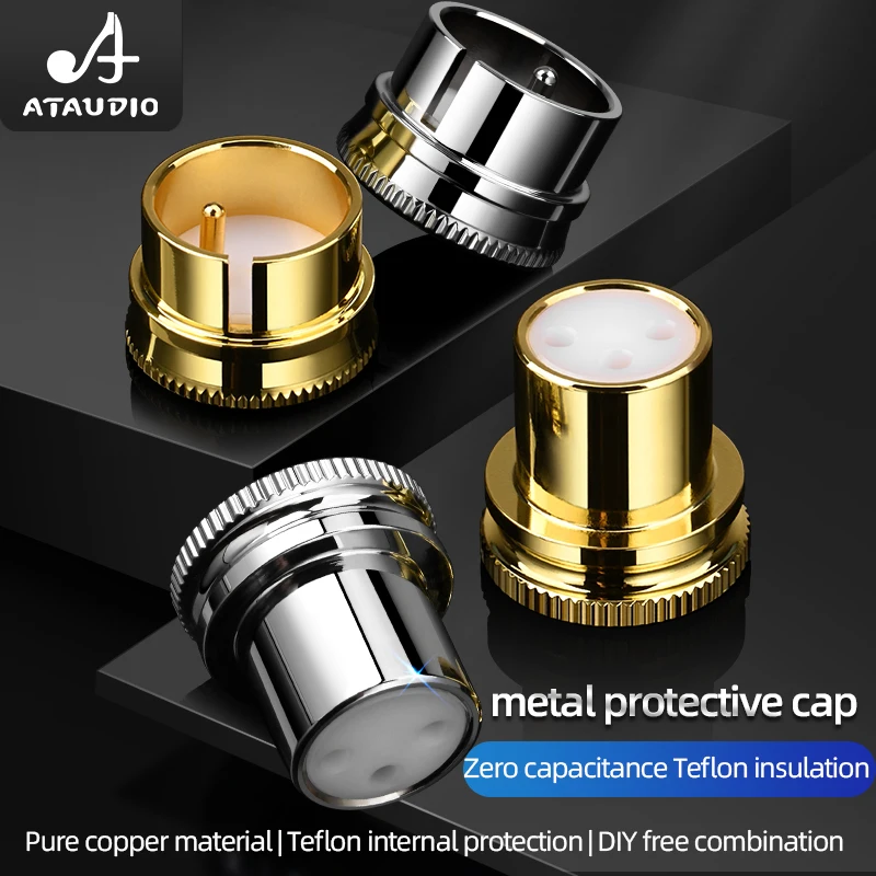 ATAUDIO High Quality Noise-free Pure Copper Gold Plated XLR Plug Cap for HiFi Audio Protective XLR Plug Cap