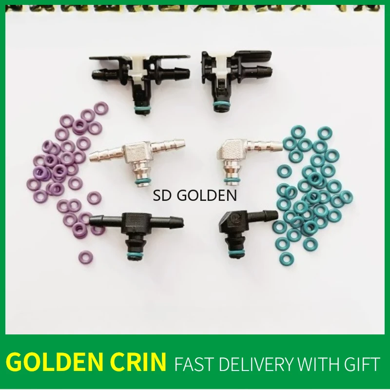 อะแดปเตอร์เชื่อมต่อท่อส่งน้ำมันเชื้อเพลิง CRIN110 แบบ T-WAY และ L-WAY พร้อมข้อต่อส่งน้ำมันกลับ ซีลยาง และชุดซ่อม