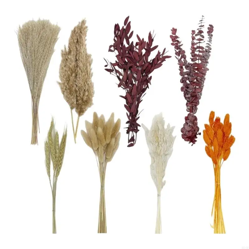 110PCS Dried Flower Bouquet Pampas Grass And Natural Stems For Home Wedding Table Centerpiece Home Interior Enhancement B03E