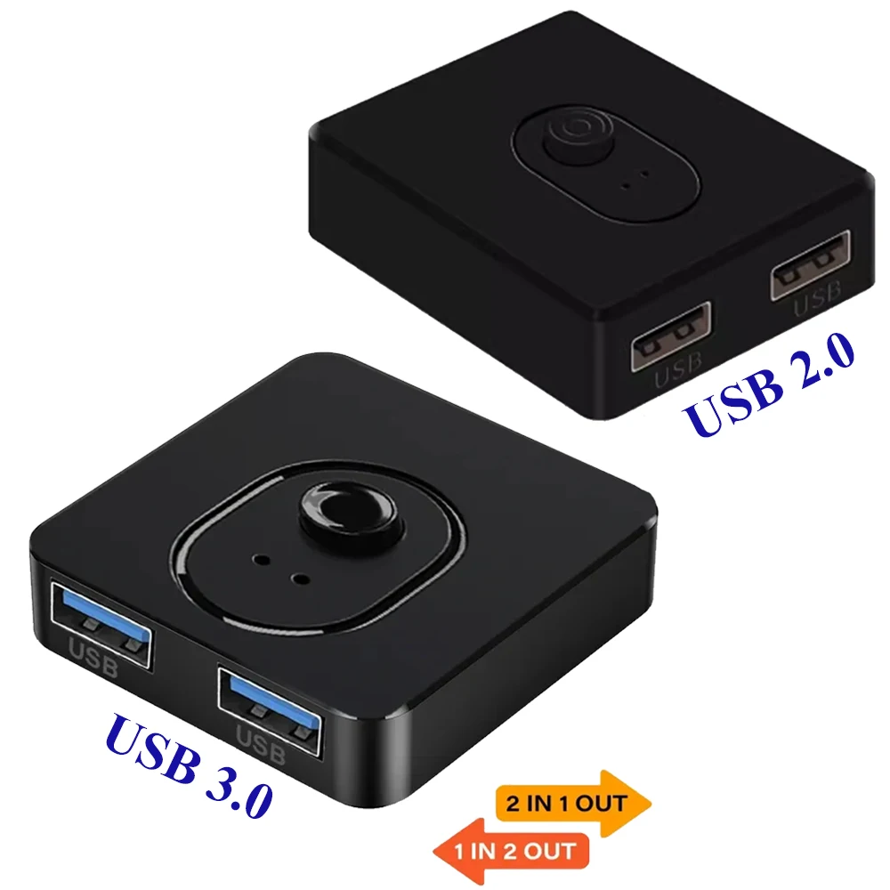 Переключатель LORYI USB 3,0/2,0 двунаправленный USB-переключатель 2 в 1 выход/1 в 2 Выход 2 компьютера совместное использование 1 клавиатуры