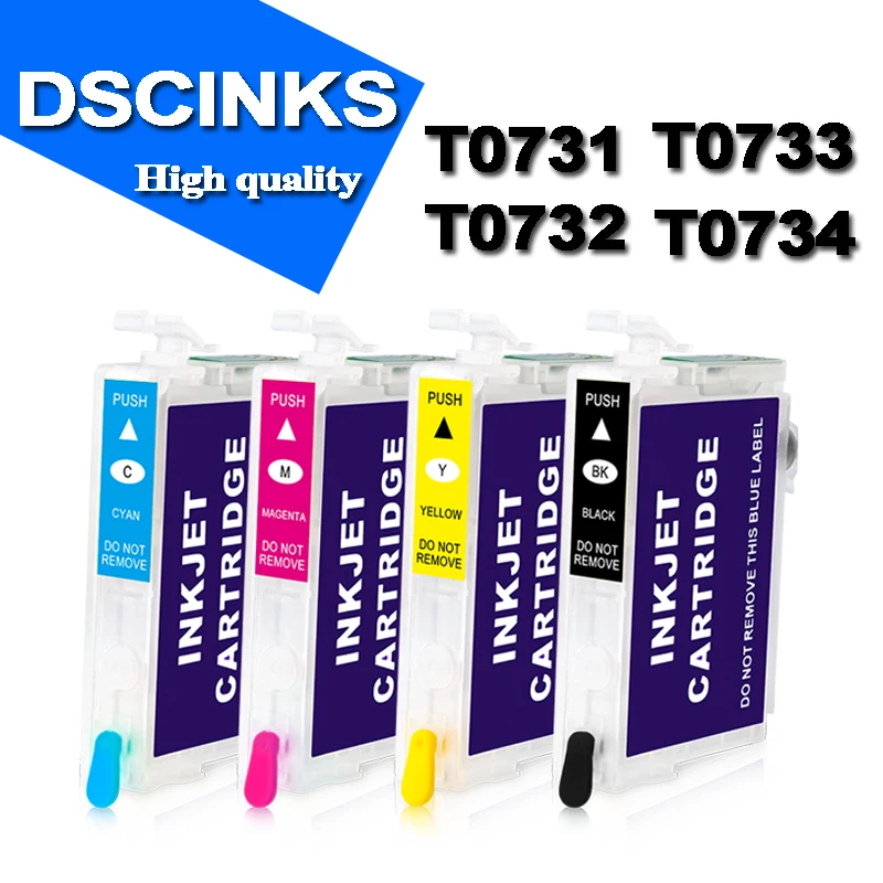 4pcs T0731 ink cartridge T0731-T0734 For Epson Stylus C79 C90 C92 C110 CX3900 CX4900 CX4905 CX5600 CX5900F CX6900F printer