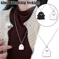 Cute Cartoon Ghost Friendship Couple Pendant Necklaces For Korean Fashion Female Men Best Friend Lovely Women Necklaces Jewelry