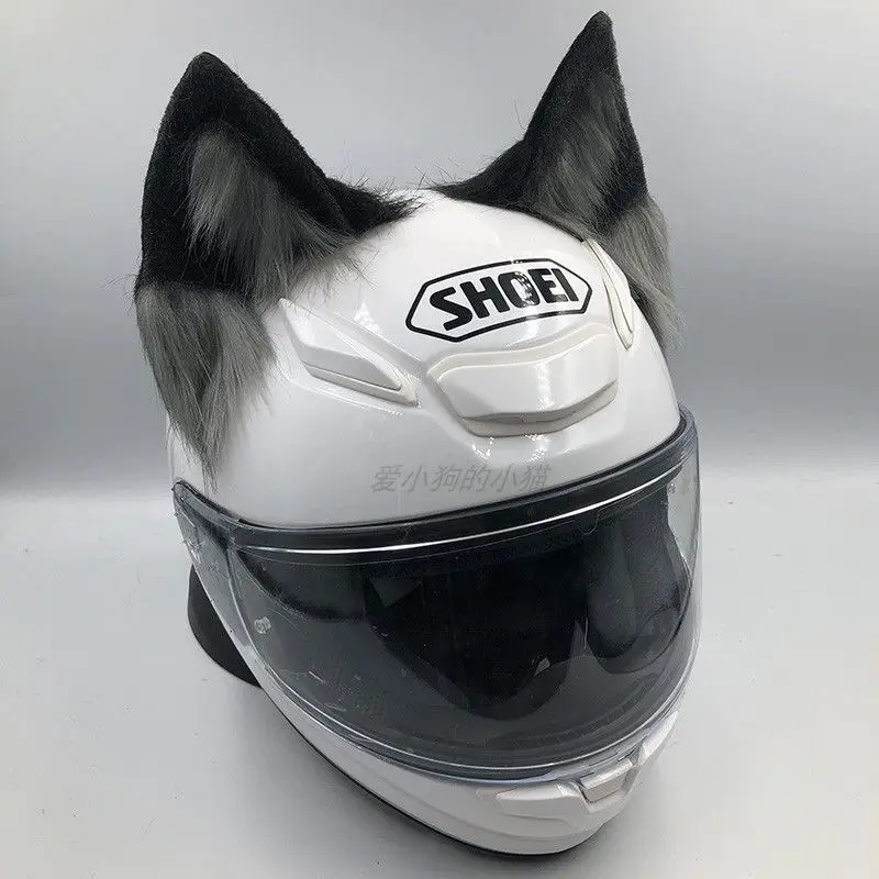 Decorative canine ear motorcycle skiing helmet universal accessory for both men and women riders, containing internal support. view 3