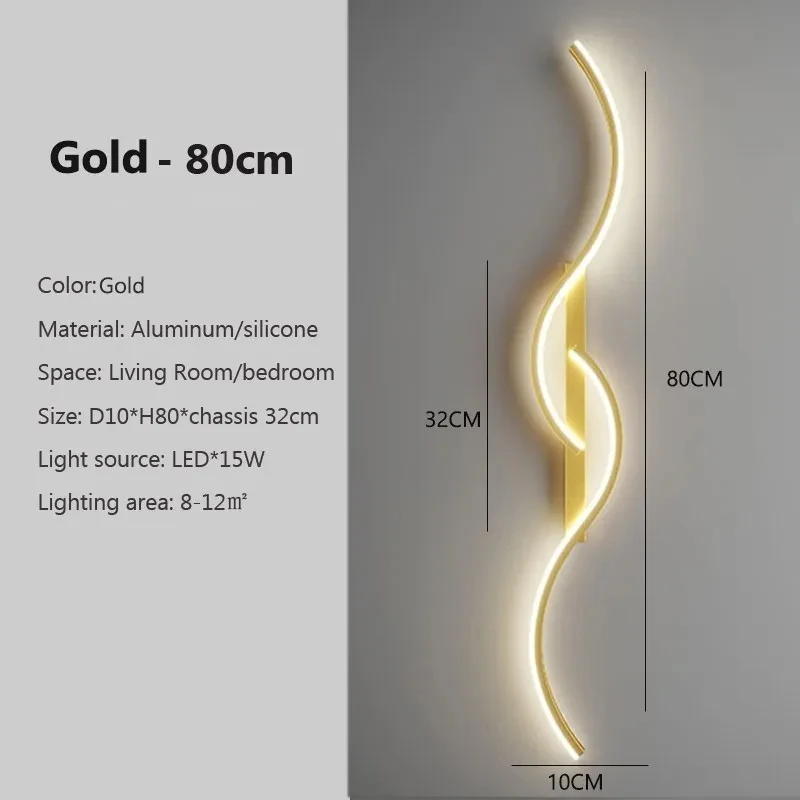 Moderne LED-wandlamp Minimalistisch led-licht Slaapkamer Nachtkastje Lange strip Wandkandelaars Woonkamer Bank Thuis Binnenverlichting