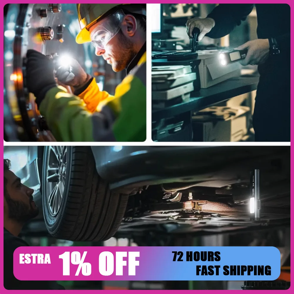 

LEM T8/T8 PRO Mini Flashlight Portable Keychain Light Type-C Rechargble Work Light 1000mAh 500LM Camping Magnetic Pocket Lantern