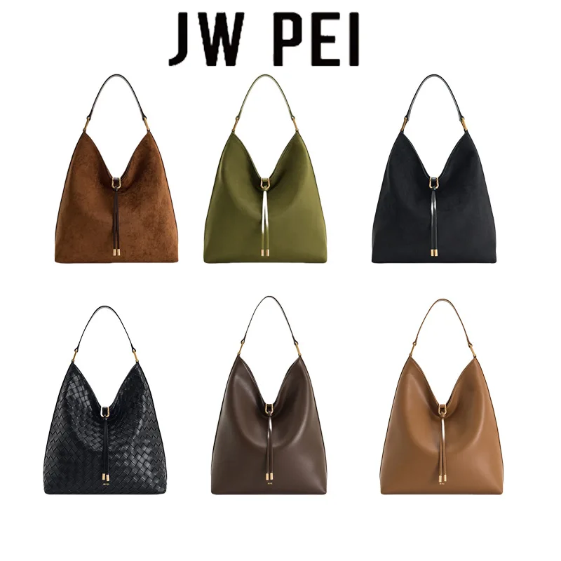 

JW PEI Tote Bag Underarm Bag New Hobo Leather Handbag Large Capacity Shoulder Bag Commuter Niche Bucket Bag