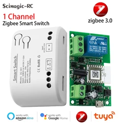 Zigbee-スマートライトモジュール,1チャンネル,モータースイッチ,リレー,日曜大工ブレーカ,AC, DC, 7-32v,85-250v,RFレシーバー,alexaで動作