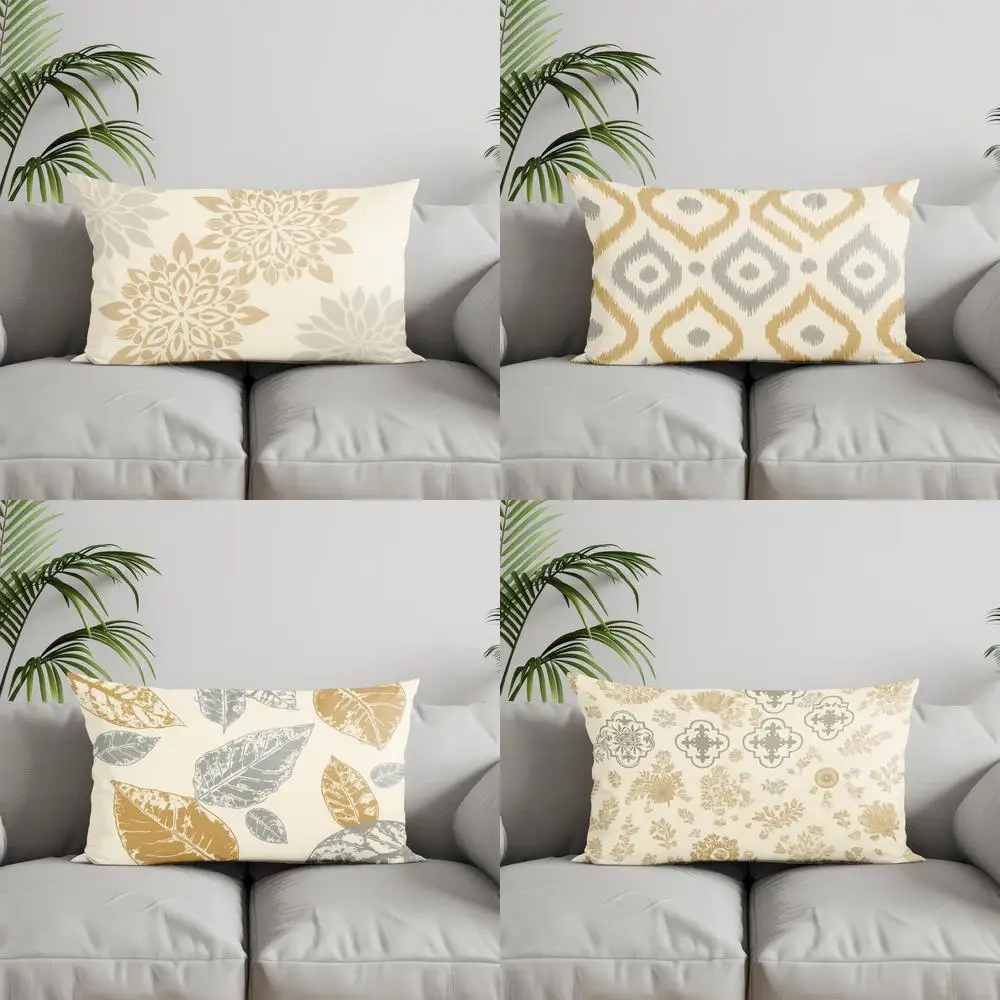 

Home Decor Floral Pattern Rectangular Pillow Cover Suitable For Sofa Bedroom Car Pillow Cover Cushion Rectangular Back Cushion