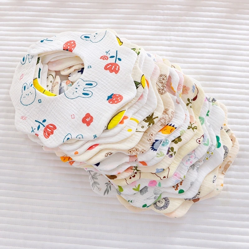 Saliva Bibs Wiping Towel Feeding Bibs Newborns Infant Supply Cartoon Saliva Towels with Cartoon Patterns Baby Essential