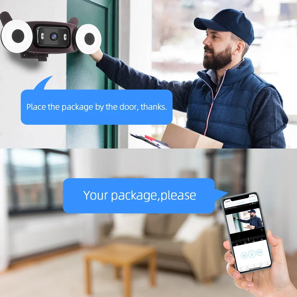 5MP 2 Way Audio Floodlight Wifi Security Camera Outdoor Color Night Vision Wall Lamp Camera Security Video Surveillance IP Cam