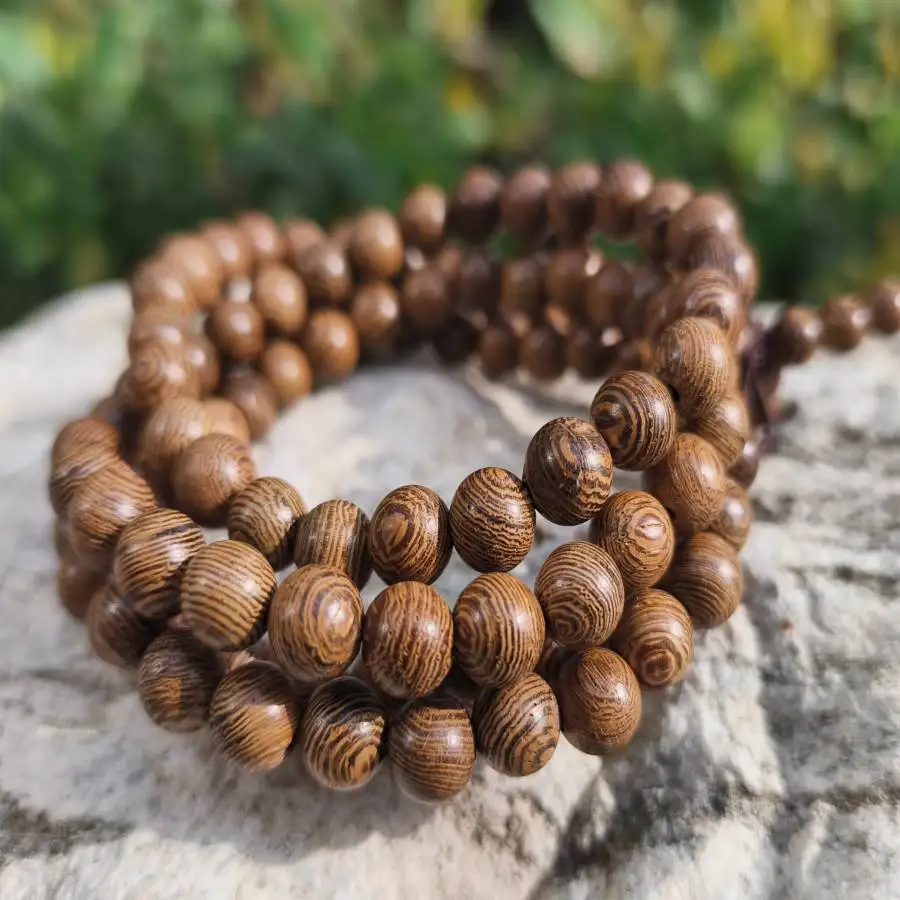 

Бусы-мала из натурального сандалового дерева ручной работы, 108 бусин, для молитв, целебные кристаллы, ювелирные украшения