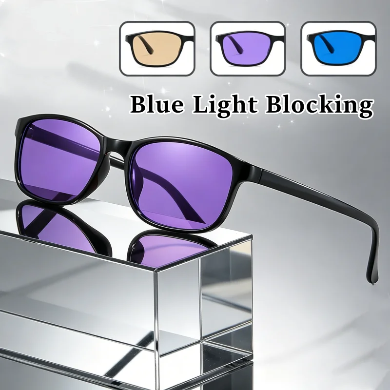 

Small Square Frame Women's Blue Light Blocking Glasses Unisex Colorful Computer Game Glasses Men Vintage Ultralight Eyeglasses