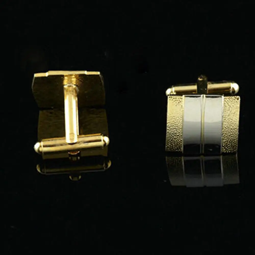 Luxurious Brushed Silver Gold Plated Cufflinks Tie Bar Clasp Clip Set Men Professional Gift