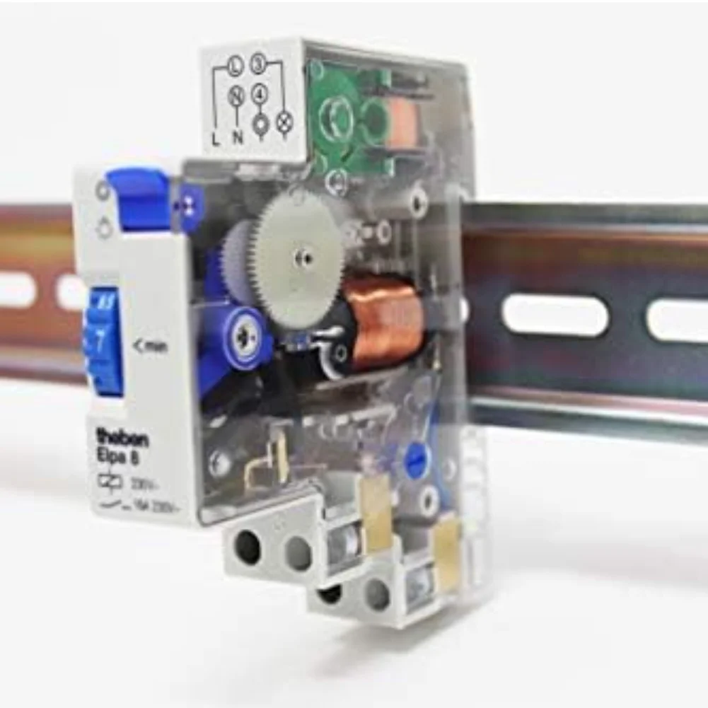 Interruttore timer luce scale per luci porta 230V 16A Relè timer montaggio su guida DIN con ritardo regolabile da 30 secondi a 20 minuti
