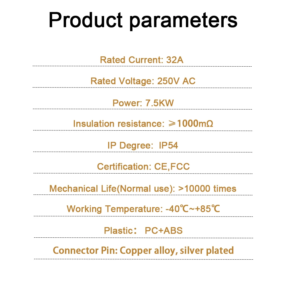 ADPOW For Tesla to Type2 Charger Adapter 32A MAX AC 250V EV Charging Connector NACS To IEC 62196 Charging Accessories for EV