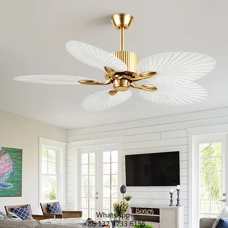 645 5-Blade DC Motor 6-Speed American Design Quiet LED Iron Ceiling Fan