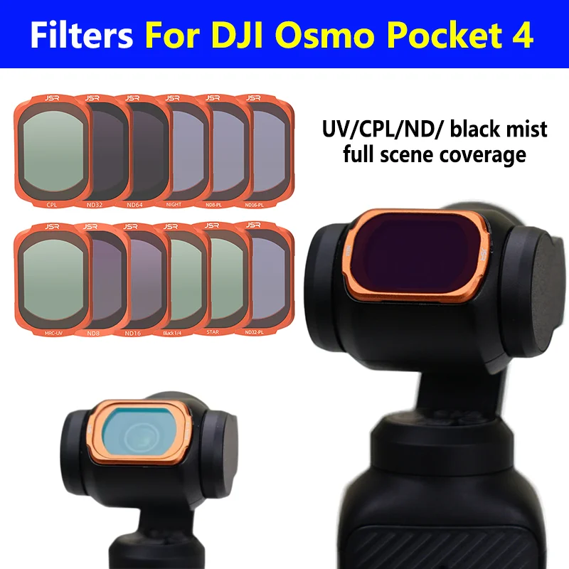 For DJI Osmo Pocket 4 Camera Filters ND8/16/32/64 Dimming CPL UV Protection Black Mist 1/4 10X Macro Night Star POCKET4 Accessor
