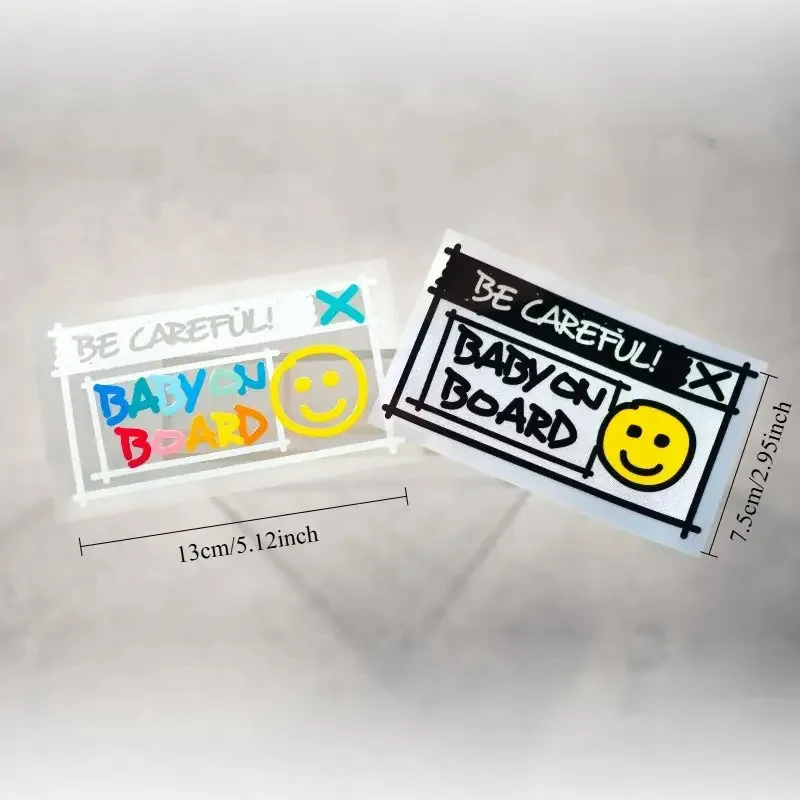 

1PC "Cheerful Baby Alert Sticker, Suitable for Car Doors, Journals, Skateboards & Family - Themed Decor"