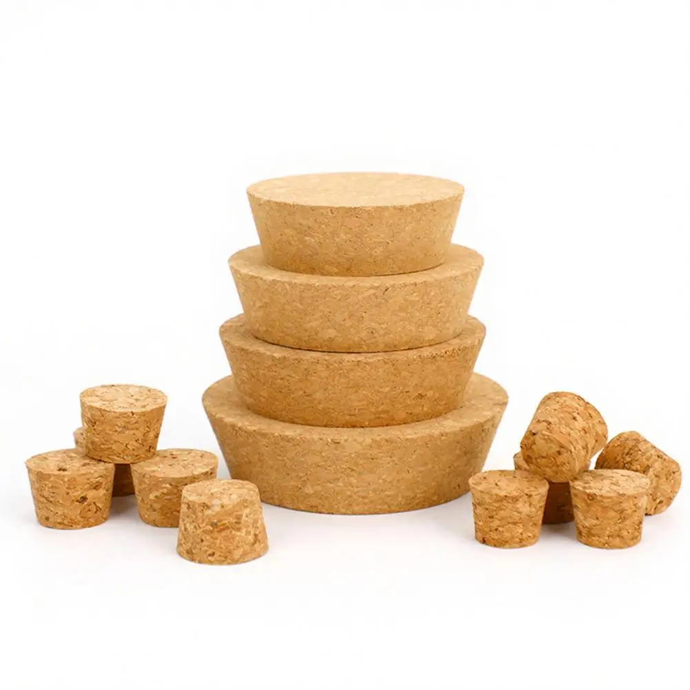 Tapered Lid Airtight Wine Corks Tapered Soft Wood Wine Cork Leakproof Beer Bottle Stopper Natural Wooden Lid for Glass Bottles