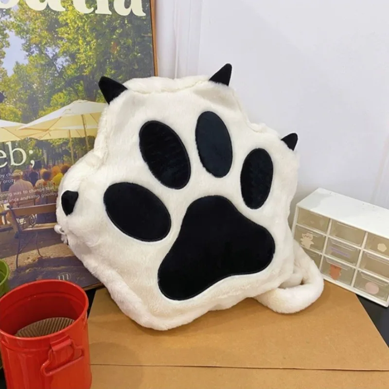 Y2K Cat Paw Backpack Cute Cartoon Animal‑shaped Rucksack Soft Fashion Shoulder Bag Daily Travel School Backpack for Ladies Gifts