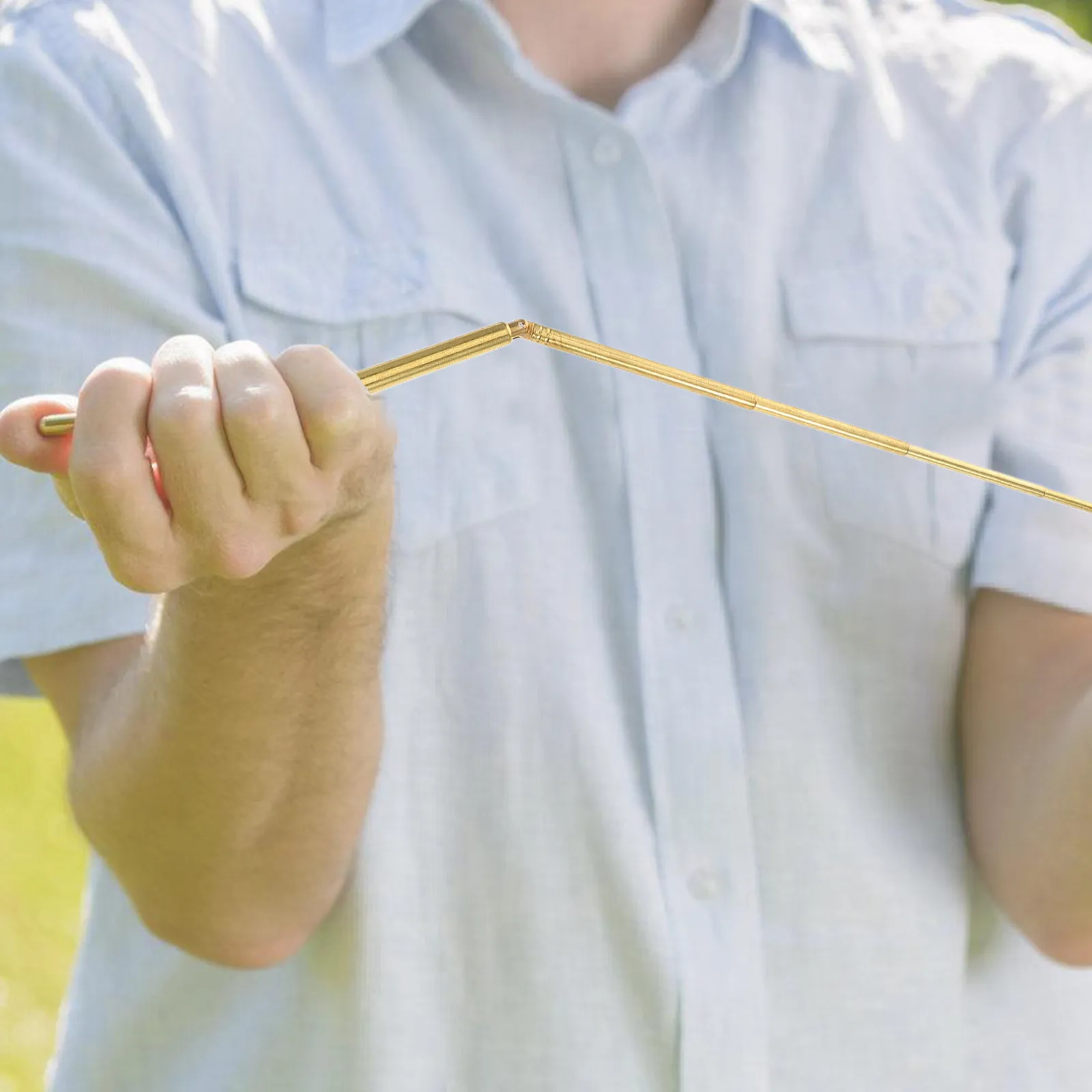 Foldable Telescopic Dowsing Rod Brass Water Divining Stick Sturdy Daily Use Divining Tool for Environmental view 3
