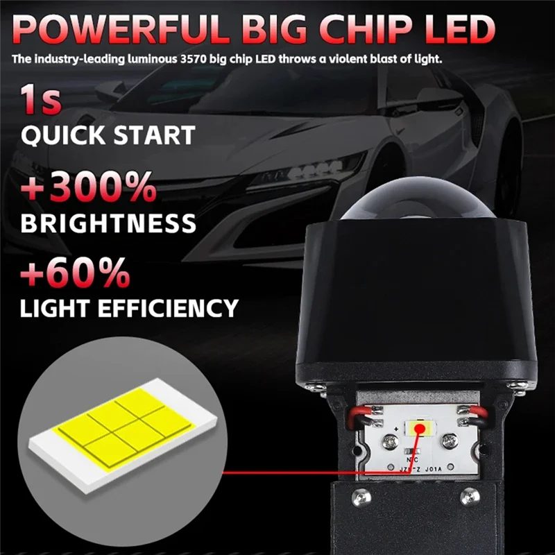 ABTD-Matrix Bi-Led Lens 1.5 Inch High Low  Car Motorcycle LED Headlight Projector Lens 6000K Universal H4 H7 9005 9006 - view 3