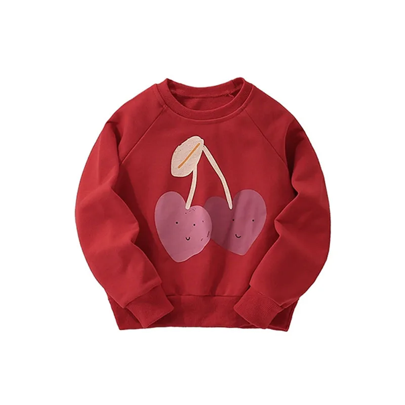 Malwee round neck childrens bottoming shirt fashionable fruit pattern all-match pure cotton slightly stretch commuter sweatshirt