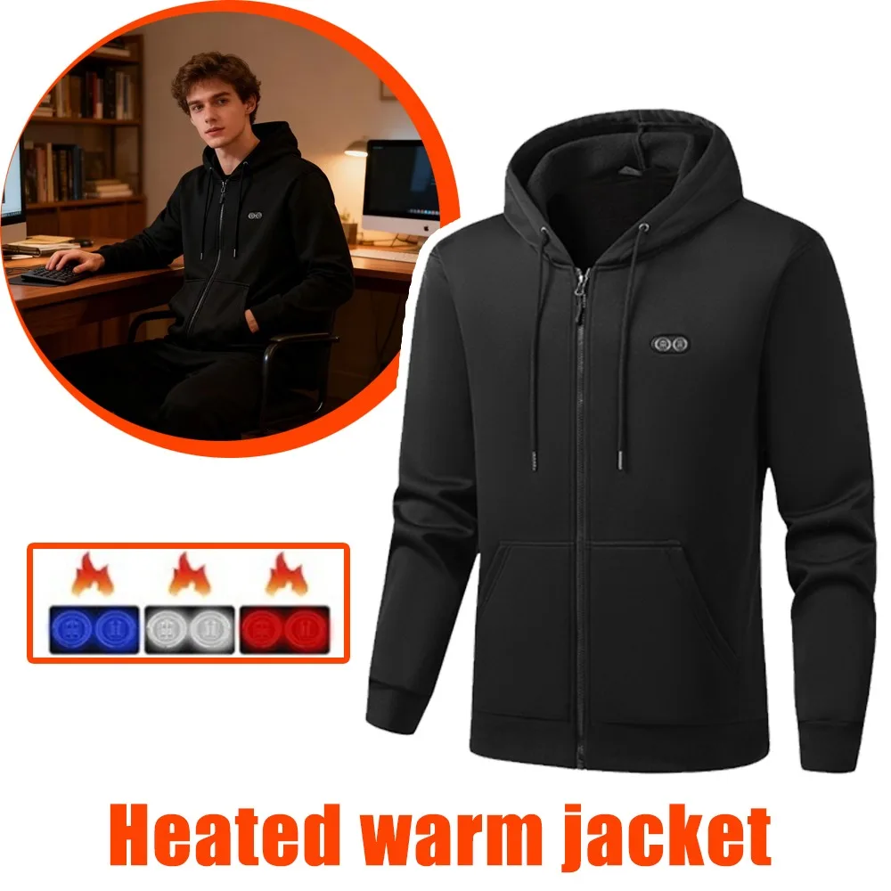 

Heated and Warm Jacket Men's Outdoor Heated Jacket USB Rechargeable Heated Cardigan Hoodie Winter Jacket Motorcycle Camping Gear