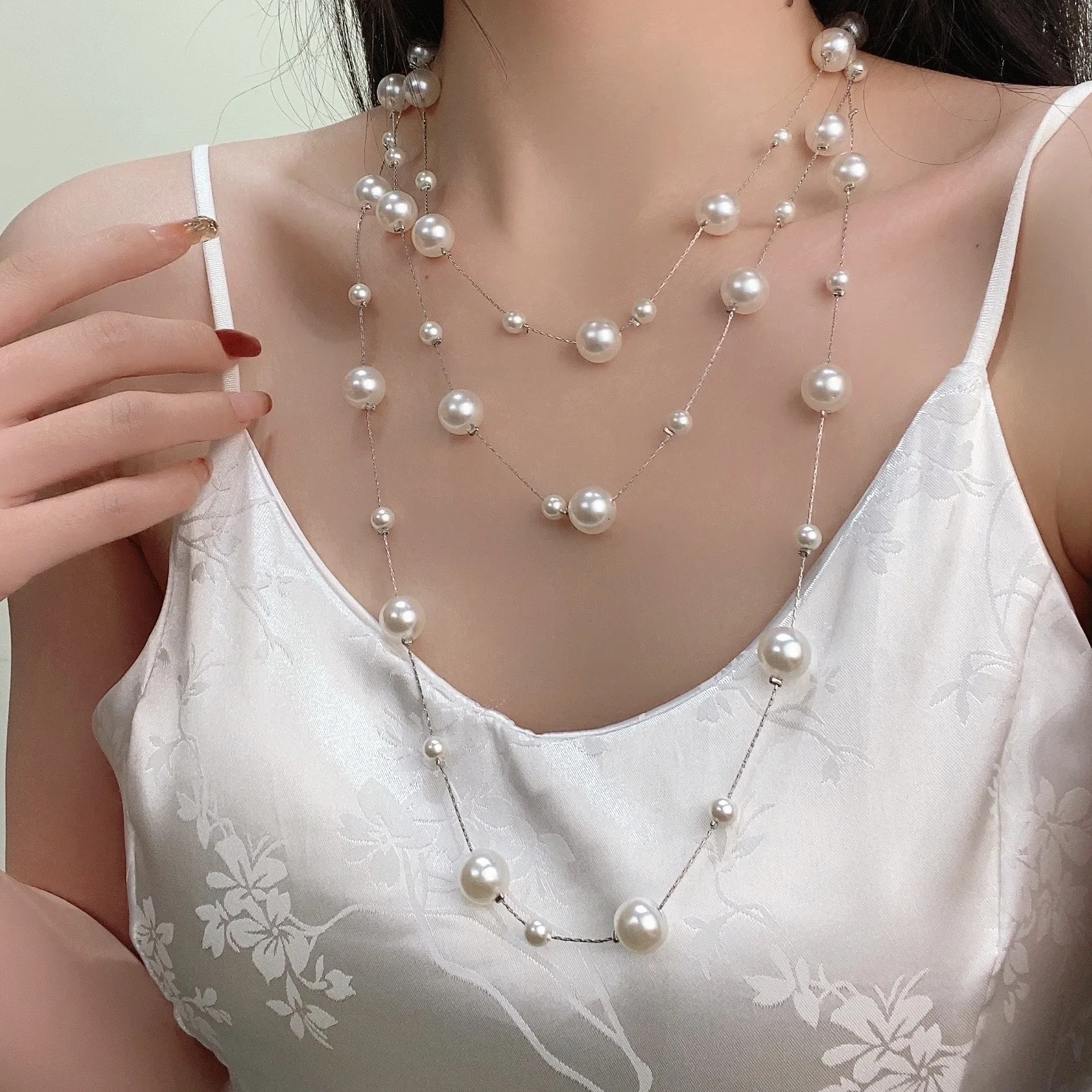 New Gothic Pearl Necklaces For Women Fashion New Multi-Layers Necklace Light Luxury Advanced Chain Woman Jewelry Accessories